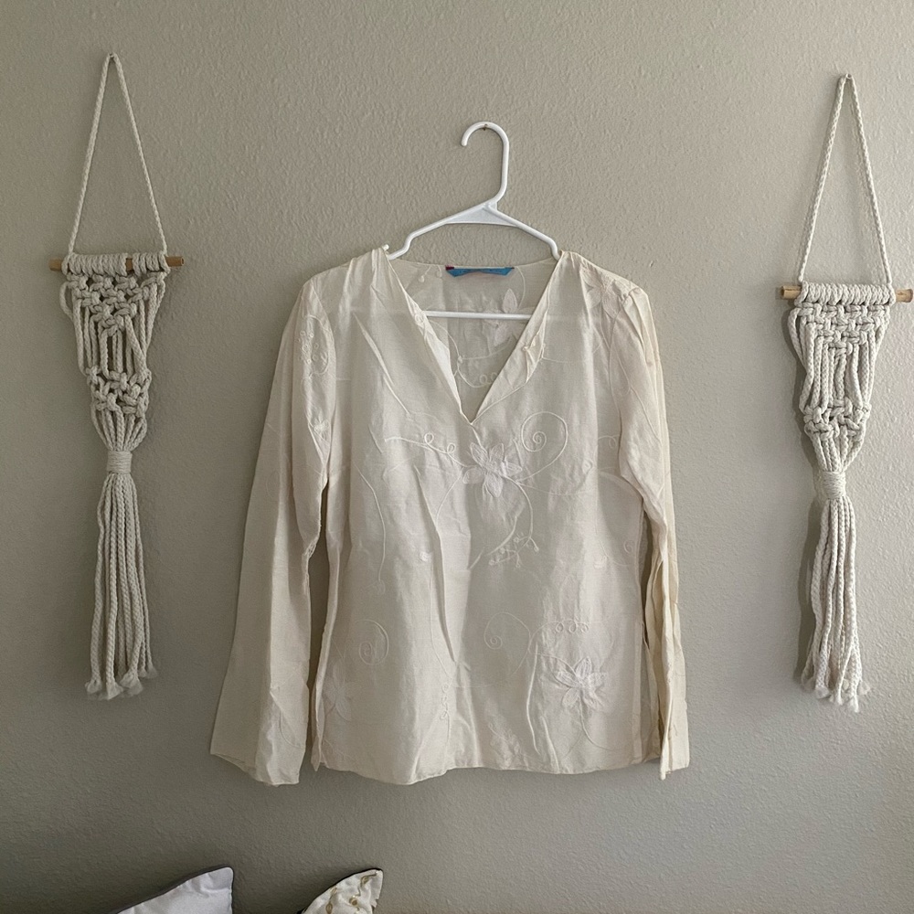 Johnny Was Embroidered Blouse FLAWS